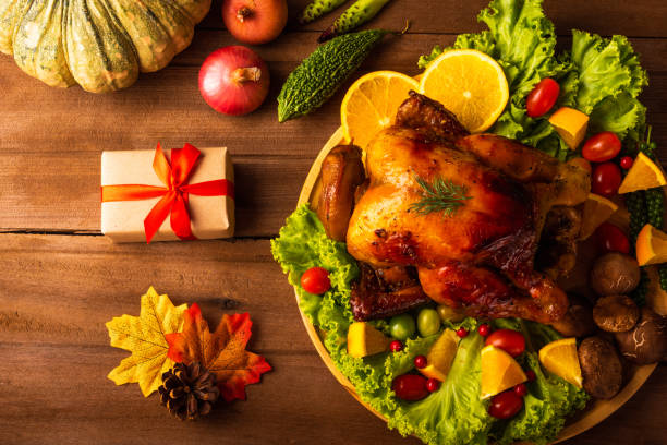 istock Thanksgiving roasted turkey or chicken and vegetables 1276349506