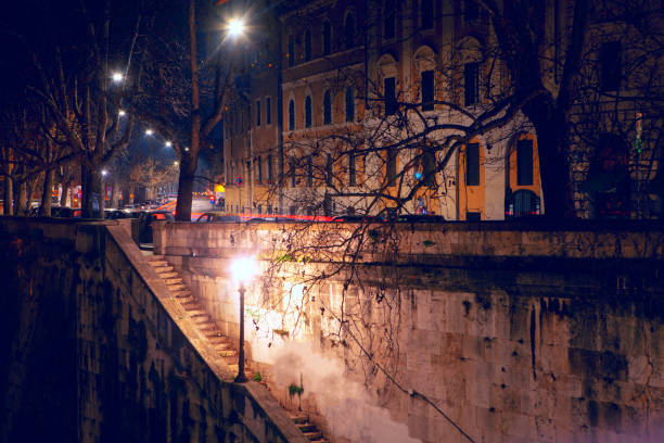 istock Ancient staircase of Tiber river in Rome 1276350402