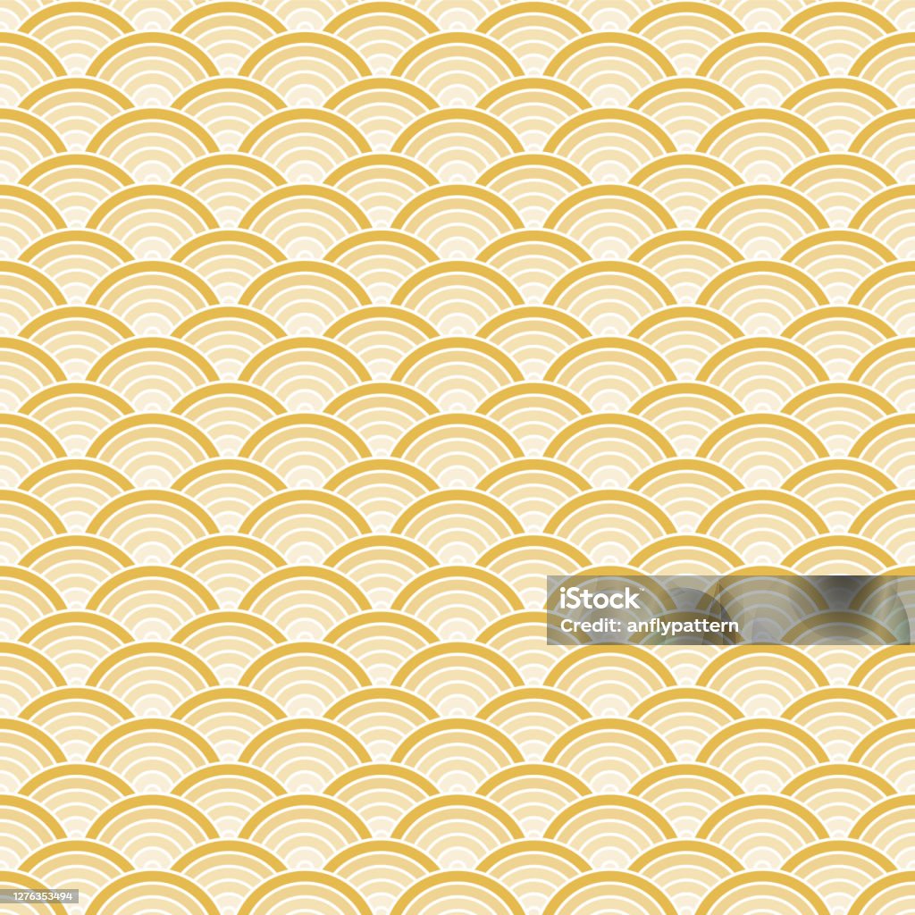 Scallop Pattern Target Abstract Geometric Fish Scale Scallop Overlapping Seamless Pattern ...