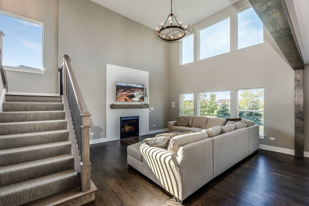 istock Two story open family room with quick access to upstairs 1276355280