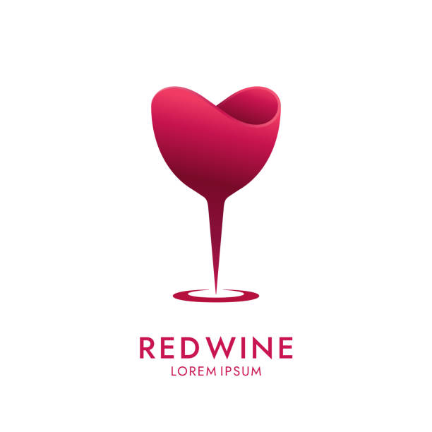 ilustrações de stock, clip art, desenhos animados e ícones de minimal abstract wineglass icon - wineglass wine glass red wine