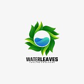 istock Vector Illustration Water Leaves Gradient Colorful Style. 1276363046
