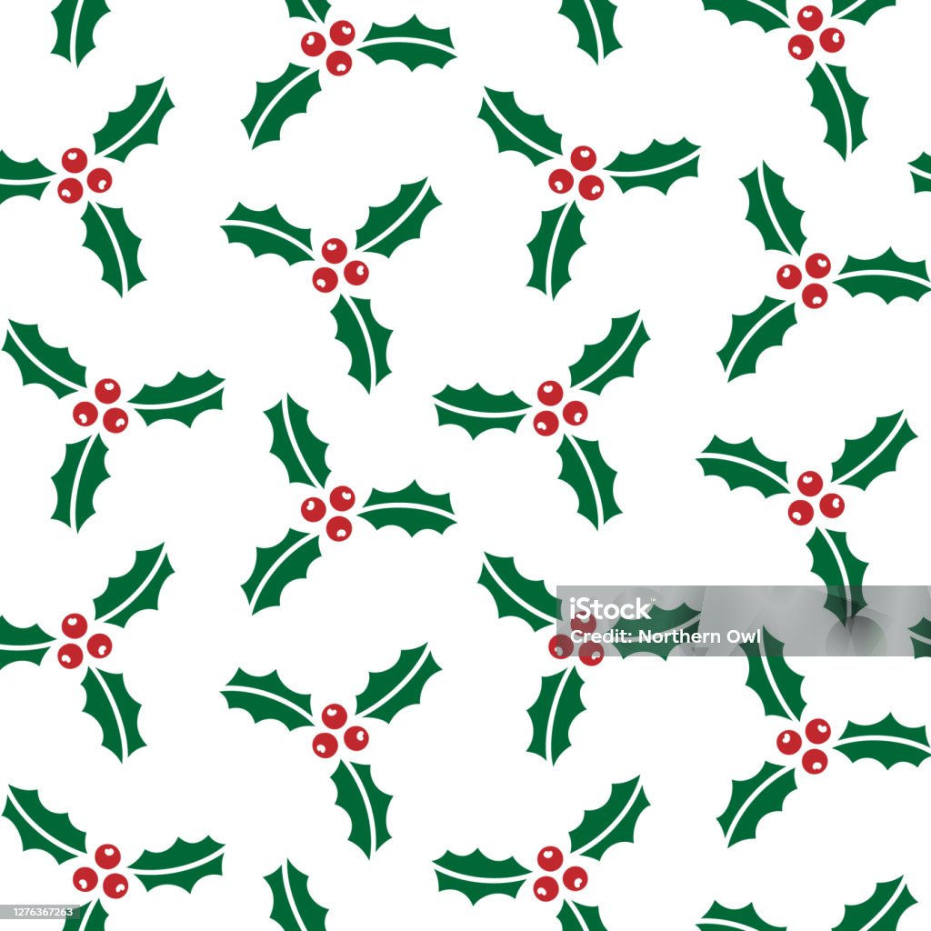 Holly Repeat Pattern Holly Pattern Stock Illustration - Download Image Now - Backgrounds ...