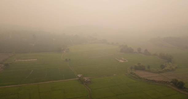 istock Landscape of nature view with pm 2.5 pollution 1276368373