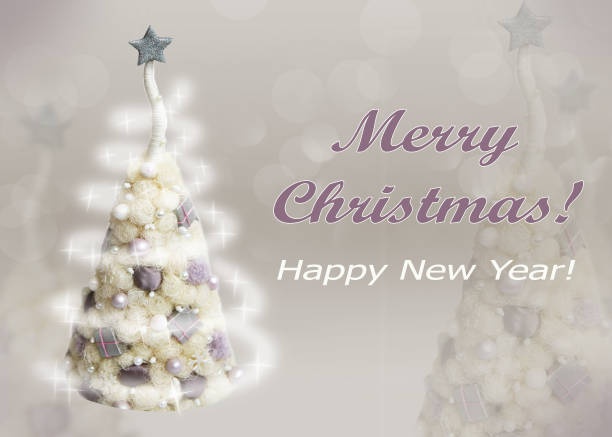 istock Alternative Christmas tree with magic light - for Christmas greeting cards 1276369508