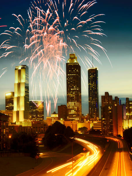 istock Fireworks on Atlanta Skyline. 1276372922