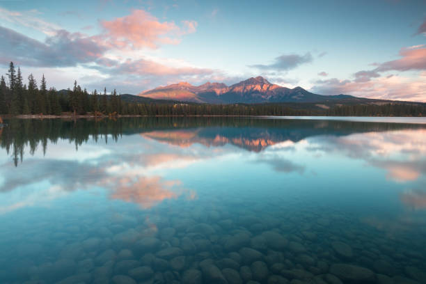 istock Mountain range landscape view in Jasper NP Rocky Mountains on a autumn day Jasper National Park in the Canadian Rockies. Alberta Canada Scenic landscape in Jasper national park near Icefields parkway. 1276375729