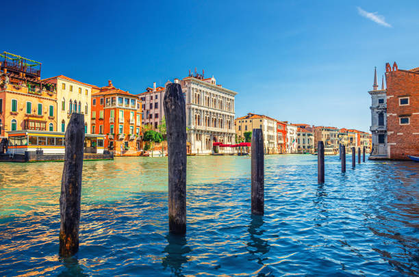 Venice cityscape with Grand Canal waterway stock photo