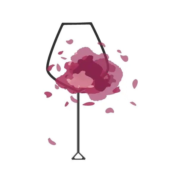 Vector illustration of Wine glass isolated on a white background. Alcohol. Tasting. Logo.