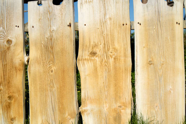 istock Fence made of wooden planks 1276381615