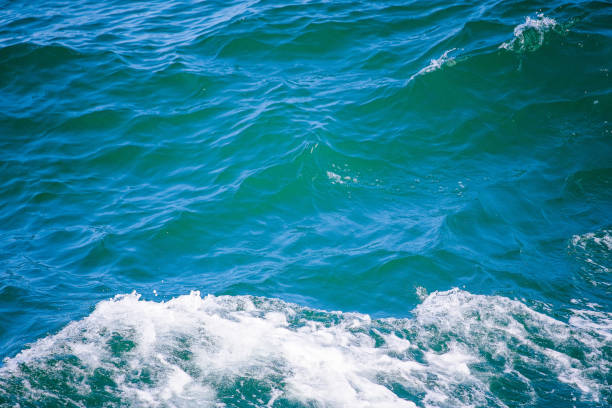 olas oceaños o olas en el mar con agua agitada o agua de popa de un barco - churned fotografías e imágenes de stock