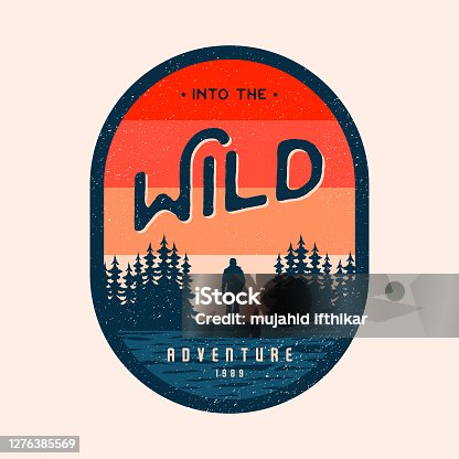 istock Colorful Adventure Mountain Badge Logo 1276385569