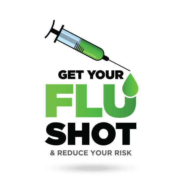Get Your Flu Shot, Injecting Flu Vaccine stock illustration Get Your Flu Shot, Injecting Flu Vaccine stock illustration cold and flu stock illustrations
