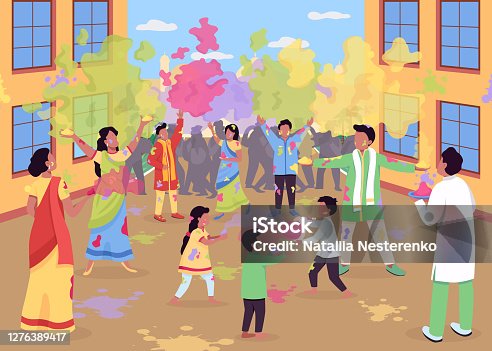 385 Cartoon Of Happy Holi Illustrations & Clip Art - iStock