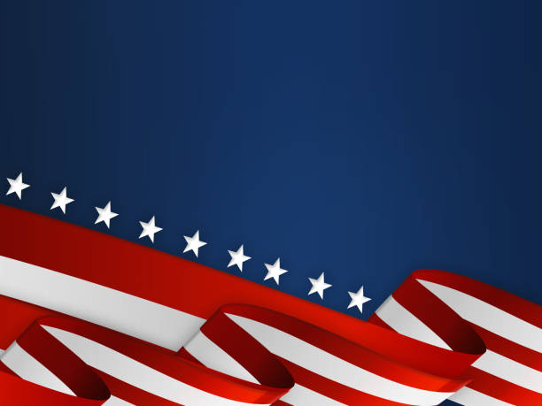 istock Flag banner ribbon on blue background 1276393129