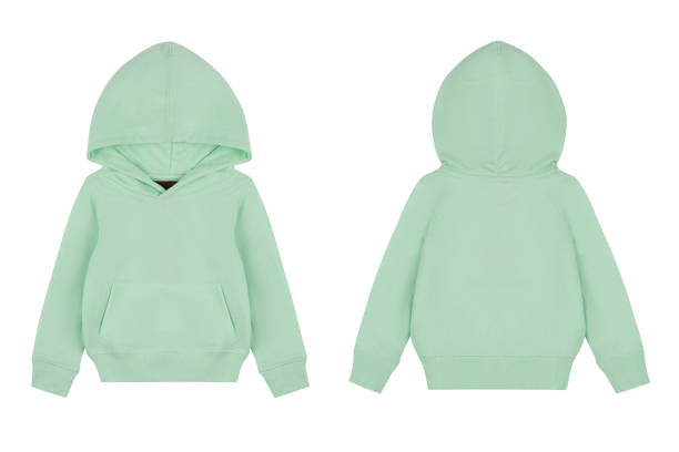 istock Green kid's sweatshirt with a hood 1276395196