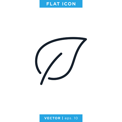 Leaf Icon Vector Design Template. Editable Stroke.