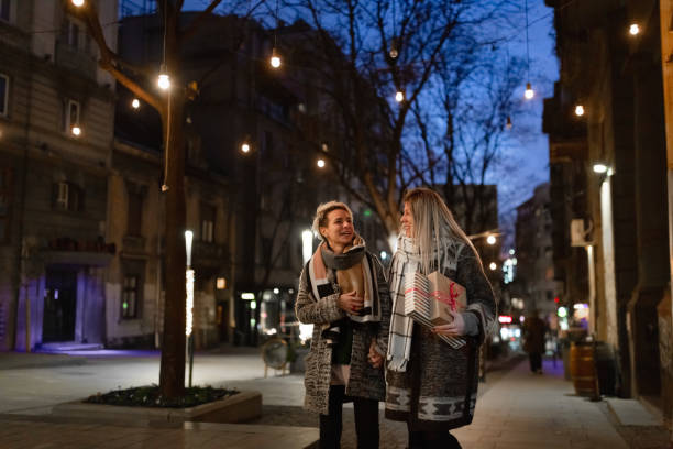 istock Couple enjoying the Christmas night walk 1276396896