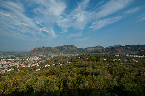 Ausoni Mountains near Terracina, Latina (Italy). Aerial shot.