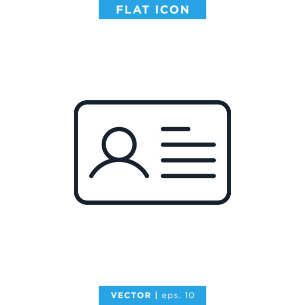 id カード アイコン ベクトル デザイン テンプレート。編集可能なストロークを持つトレンディなスタイル。 - identity点の��イラスト素材／クリップアート素材／マンガ素材／アイコン素材