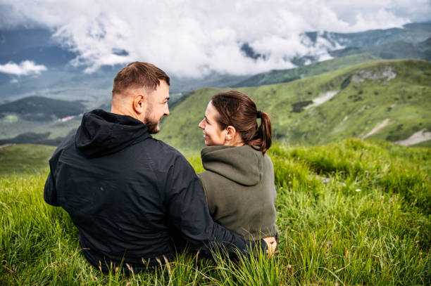 istock Couple in love spends time in mountains 1276400923