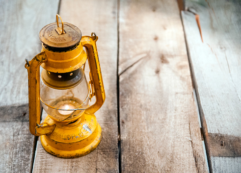 Oil lamp isolated on white background