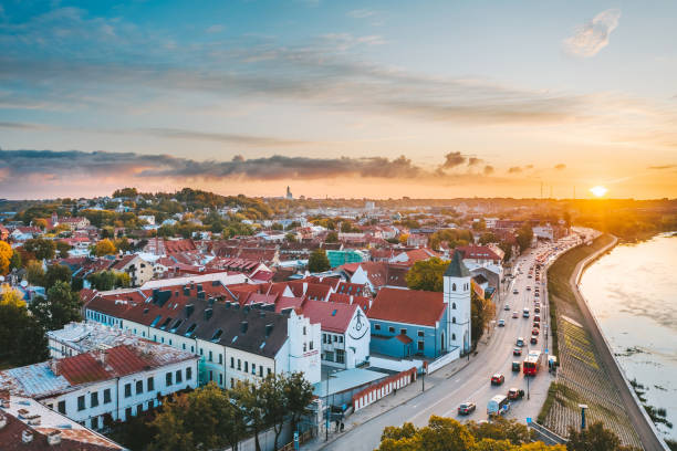 istock Aerial View Of Townscape Against Sky During Sunset 1276402119