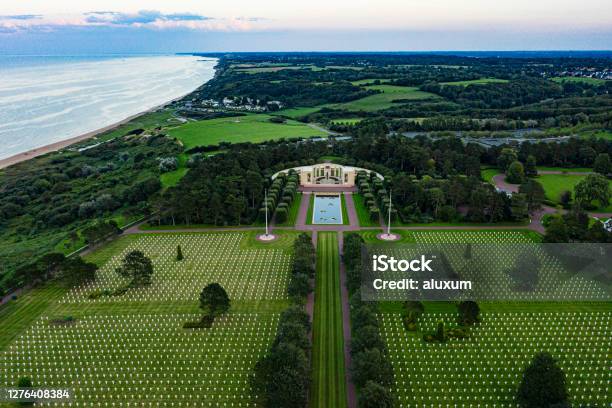 American Ii World War Cemetery In Normandy France Stock Photo - Download Image Now - Normandy, Memorial, Beach