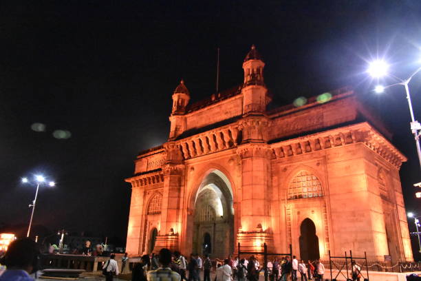 istock Beautiful yellow glowing Light on gateway of India 1276409193