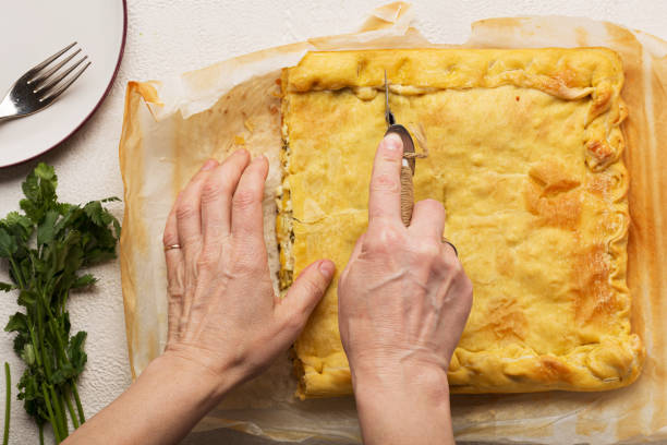istock Homemade pie with fruit or meat filling 1276411141