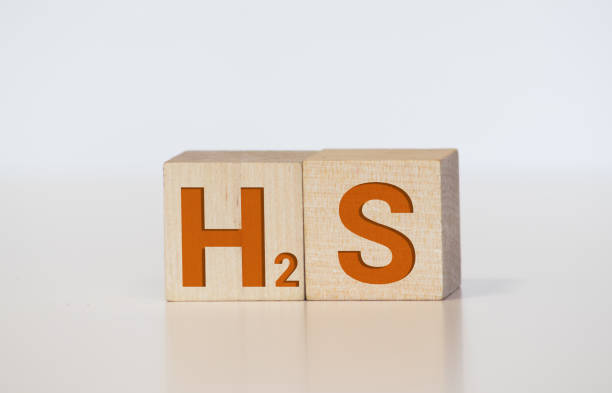 h2s sign concept - gas natural gas leaking sensor imagens e fotografias de stock