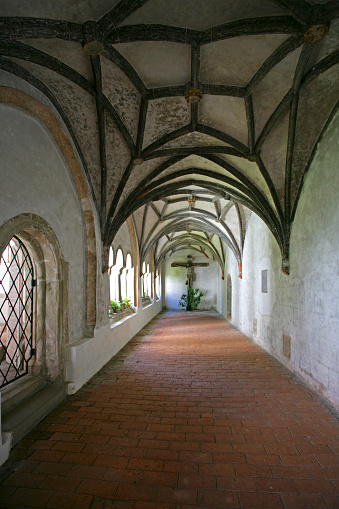 Late Gothic cloister, 1470 - 1491, Welfenmuenster, Steingaden Abbey Church, Steingaden, Upper Bavaria, Bavaria, Germany, Europe, 21. September 2007