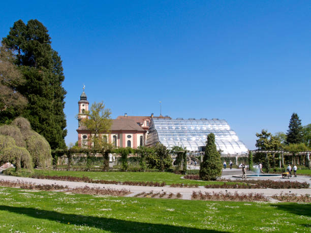 Castle Church St. Marien, the flower Island Mainau in Lake Constance, Baden-Wurttemberg, Germany, Europe, 05. May 2008