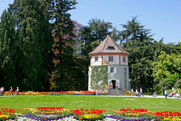 Gaertnerturm, Gardeners tower on the flower Island Mainau at Lake Constance, Baden-Wurttemberg, Germany, Europe, 06. May 2008