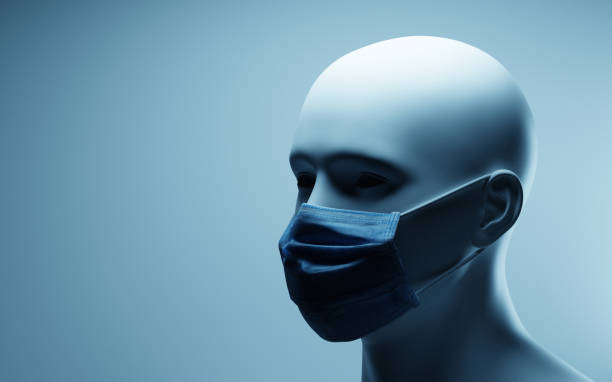 istock Portrait of man wearing protective mask. 3d render 1276414609