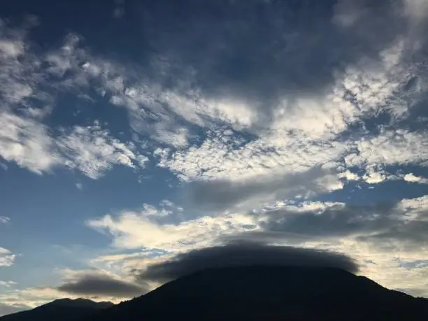 Beautiful cloud and sky in mount indonesia