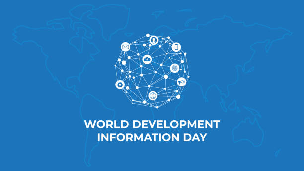 illustrazioni stock, clip art, cartoni animati e icone di tendenza di giornata mondiale dell'informazione sullo sviluppo. illustrazione vettoriale - document sharing cyberspace data