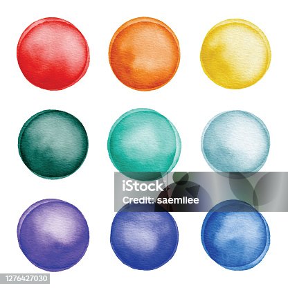 istock Watercolor Colorful Dots Set 1276427030