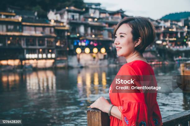 Fenghuang Ancient City Scenery Hunan China Stock Photo - Download Image Now - 35-39 Years, Adult, Ancient