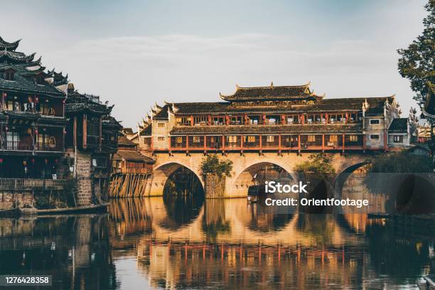Fenghuang Ancient City Scenery Hunan China Stock Photo - Download Image Now - Lake, Tourism, Active Lifestyle