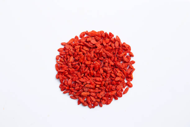 istock Dried goji berries on white background. 1276428447