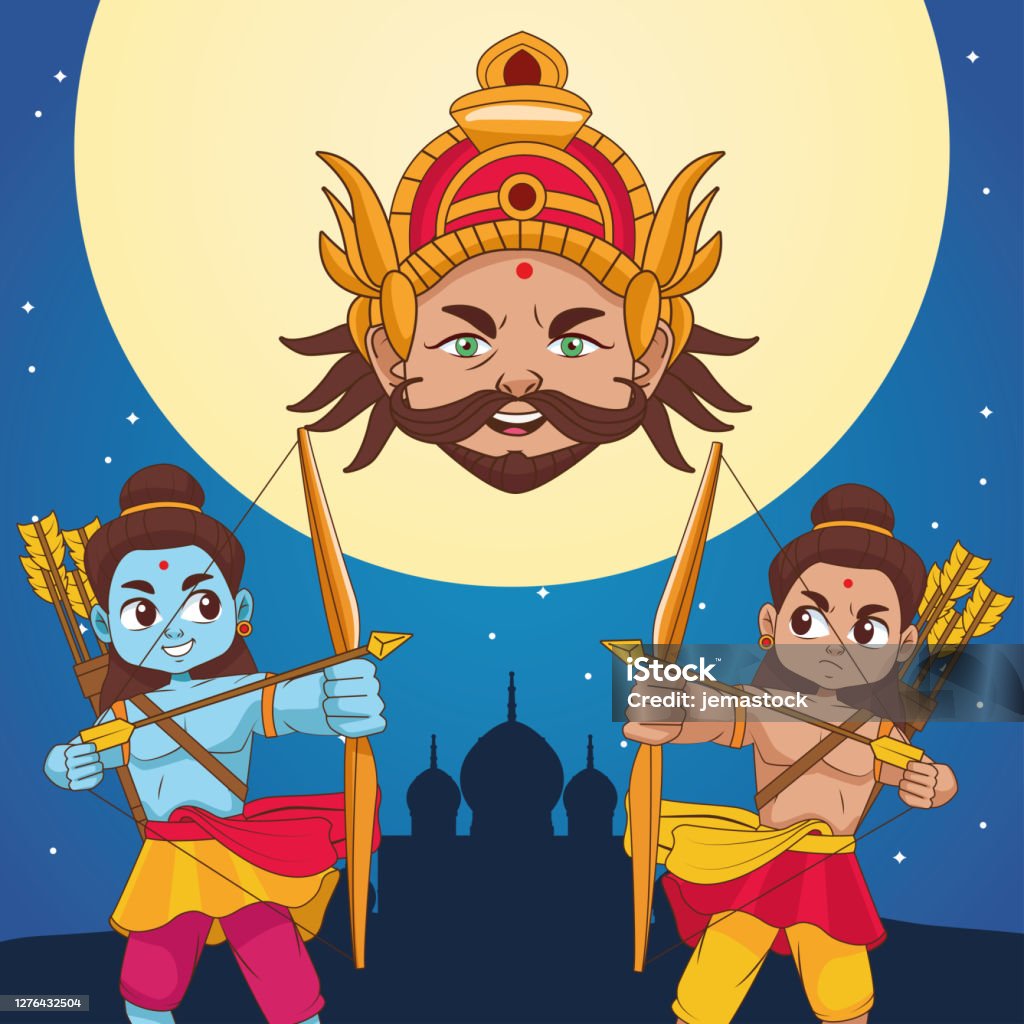 Poster Lễ Hội Dussehra Hạnh Phúc Với Hai Nhân Vật Rama Và Ravana Hình minh  họa Sẵn có - Tải xuống Hình ảnh Ngay bây giờ - iStock