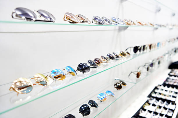 istock Sunglasses with colored glasses in store 1276432671