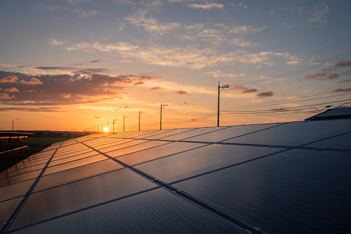 solar energy panels and wind turbines