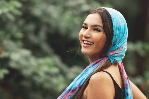 Happy young man wearing headband outdoors Happiness, Bandana, Fashion, Young woman, Retro style bizarre fashion stock pictures, royalty-free photos & images