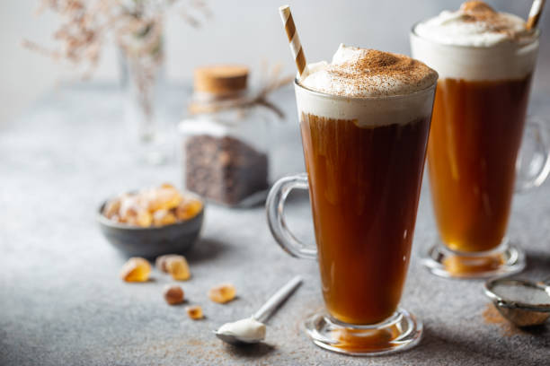 istock Iced coffee in a tall glass 1276446375