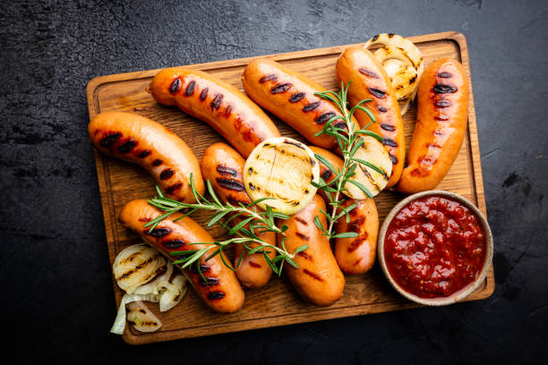 istock Fried delicious sausages 1276448135