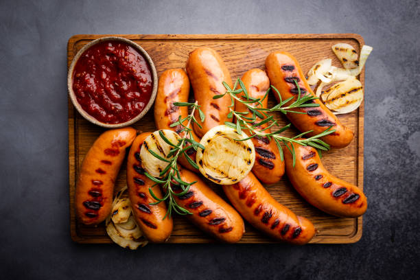 istock Fried delicious sausages 1276448163