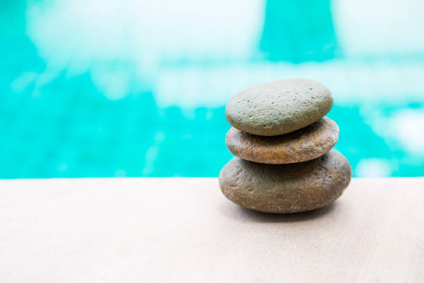 Hot stone alternative therapy close up.
