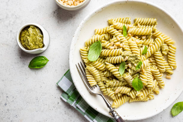 istock Fussili pasta with basil pesto 1276456453